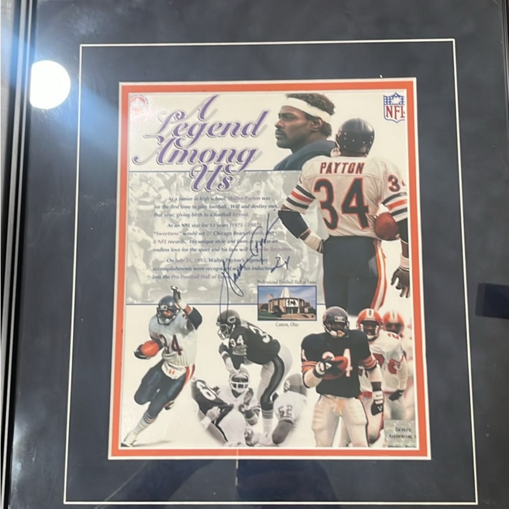 Walter Payton signed and certified